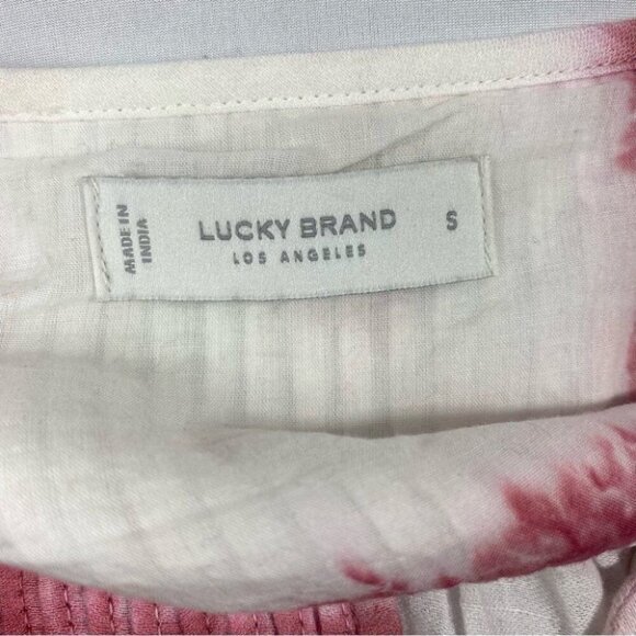 Lucky Brand Women's NWT White Modal Tie Dye Peasant BOHO Tunic Blouse S/C54 - Picture 7 of 9